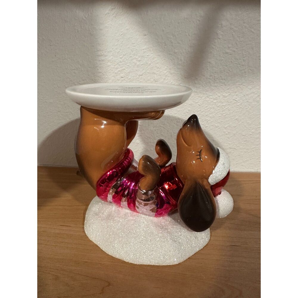 Bath & Body Works Christmas Tree Dachshund Candle Holder NWT